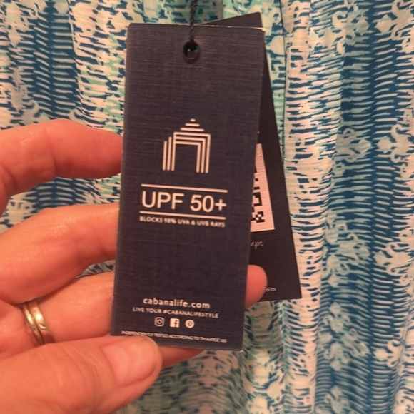 Cabana Life NWT  Blue Patterned Wide-Leg Pants - Picture 7 of 8